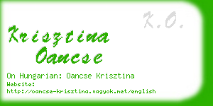 krisztina oancse business card